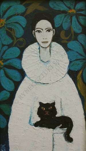 Krystyna Liberska (1926-2010), Pierrot z czarnym kotem