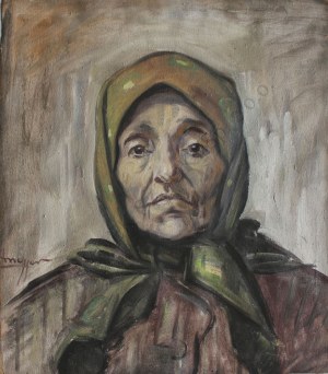 Abraham Józef Messer (1886-1931), Portret kobiety w chuście