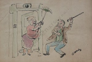 Jerzy Zaruba (1891-1971), Rysunek satyryczny