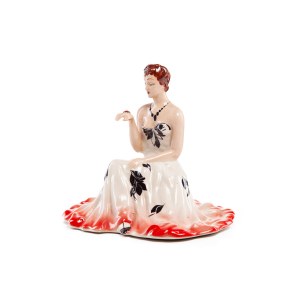 Figurka Siedząca tancerka- Wytwórnia Wyrobów Ceramicznych „Steatyt”