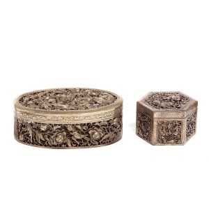 Set of two caskets with openwork decoration