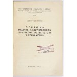BEREZOWSKI Cezary - Ochrona prawno-międzynarodowa zabytków i dzieł sztuki w czasie wojny. Warschau 1948. gedruckt bei Automa. ...