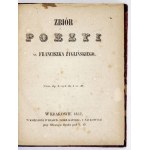ŻYGLIŃSKI Franciszek - Zbiór poezyi. Śp. ... Kraków 1852. w Księgarni Wydawn. Dzieł Katolic. i Naukowych. 16, S. VII,.
