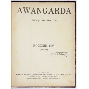 AWANGARDA. Monthly magazine of the young. Editor-in-Chief. Stefan Wyrzykowski, editor-in-chief and publisher Jerzy Rolbiecki. Poznan. Wyd....