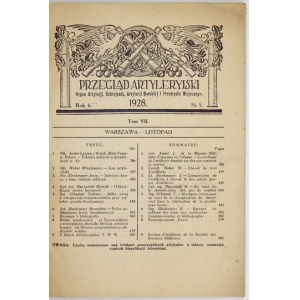 PRZEGLĄD Artyleryjski. R. 6, nr 5, t. 7. XI 1928