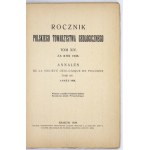 ROCZNIK Polskiego Towarzystwa Geologicznego. T. 14 Für das Jahr 1938. Krakau. 1938. der Polnischen Geologischen Gesellschaft. 8, s. [4]...
