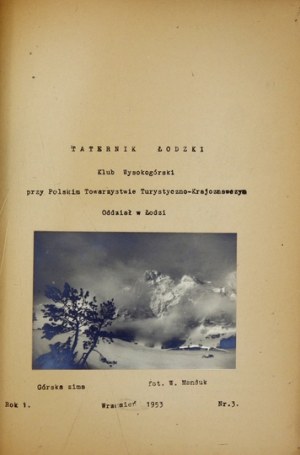 TATERNIK Łódzki. R. 1, no. 3: IX 1953