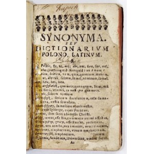 BRZEZWICKI L. - Synonyma Latina. Polish-Latin dictionary. 1628