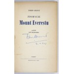 Hunt John - Zdobycie Mount Everestu - podpis autora