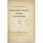 DNISTRJANSKYJ Stanislav - Zagalna nauka prava i polityki. T. 1. Praga 1923. Ukrainskyj Universytet. 8, s. 393, [9]...