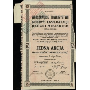 Polen, 1 Aktie für 625 Zloty, 1925, Warschau