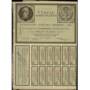 Polen, 4 % Kredit für 1.000 polnische Mark, 1920