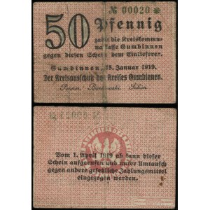 East Prussia, 50 fenigs, 15.01.1919