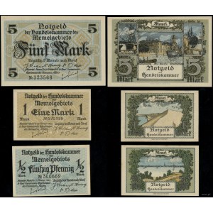 Prusy Wschodnie, zestaw: 1/2 marki, 1 marka i 5 marek, 22.02.1922