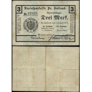 Ostpreußen, 3 Mark, 1.08.1914