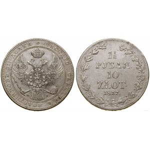 Polska, 1 1/2 rubla = 10 złotych, 1837 MW, Warszawa