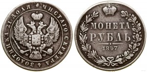 Poland, 1 ruble, 1847 MW, Warsaw