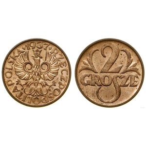Poland, 2 pennies, 1937, Warsaw