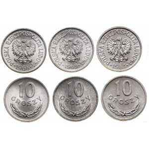 Poland, set of 3 x 10 pennies, Warsaw