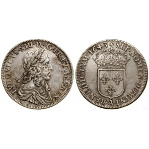 Francja, 1/2 ecu, 1643 A, Paryż