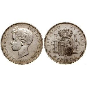 Hiszpania, 5 peset, 1898 SGV, Madryt