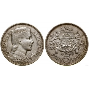 Latvia, 5 lats, 1929, London