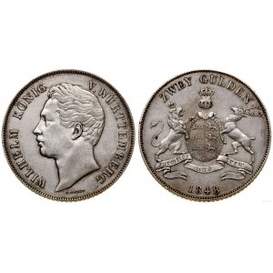 Deutschland, 2 Gulden, 1848, Stuttgart