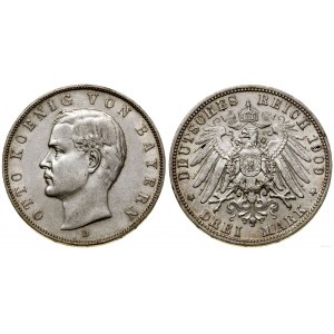 Niemcy, 3 marki, 1909 D, Monachium