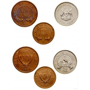 Uganda, zestaw 3 monet, 1966, Londyn