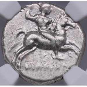 Calabria, Taras AR Didrachm or Nomos - c. 281-240 BC - NGC Ch VF