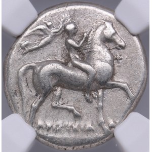 Calabria, Taras AR Didrachm or Nomos - c. 281-240 BC - NGC Ch VF