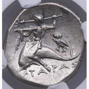 Calabria, Taras AR Didrachm or Nomos - c. 281-240 BC - NGC Ch XF