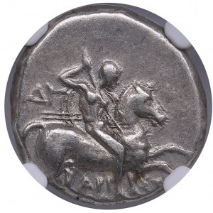 Calabria, Taras AR Didrachm or Nomos c. 281-240 BC - NGC XF