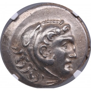 Pamphylia, Aspendus AR Tetradrachm yr.3 (210/9 BC(?)) - c. 212-181 BC - NGC Ch XF