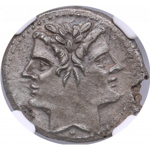 Roman Republic AR Didrachm (Quadrigatus) - Anonymous (c. 225-214 BC) - NGC AU