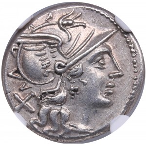 Roman Republic AR Denarius - Pinarius Natta (c. 149 BC) - NGC AU