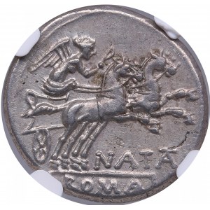 Roman Republic AR Denarius - Pinarius Natta (c. 149 BC) - NGC AU