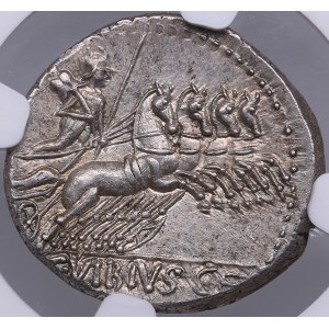 Roman Republic AR Denarius - C. Vibius C.f. Pansa (c. 90 BC) - NGC Ch AU