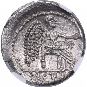 Roman Republic AR Quinarius - M. Porcius Cato (c. 89 BC) - NGC AU