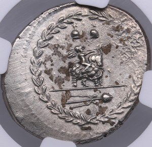 Roman Republic AR Denarius - Mn. Fonteius C.f. (c. 85 BC) - NGC Ch AU