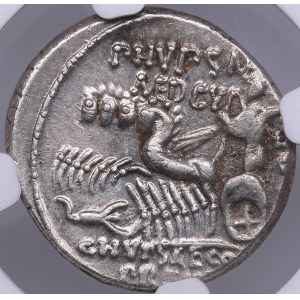 Roman Republic AR Denarius - M. Scaurus & Pub. Plautius Hypsaeus (c. 58 BC) - NGC Ch XF