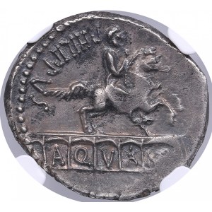 Roman Republic AR Denarius - L. Marcius Philippus (57/6 BC) - NGC AU