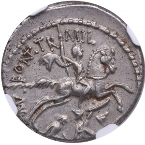 Roman Republic AR Denarius - P. Fontelus P.f. Capito (c. 55 BC) - NGC Ch XF