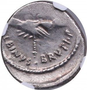 Roman Imperatorial AR Denarius - Albinius Bruti f. (c. 48 BC) - NGC AU