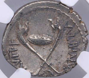 Roman Imperatorial AR Denarius - Albinus Bruti f. (c. 48 BC) - NGC AU
