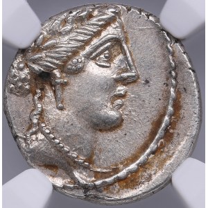 Roman Imperatorial AR Denarius - L. Hostilius Saserna (48 BC) - NGC MS