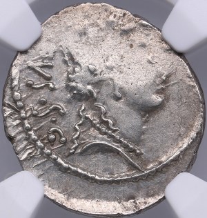 Roman Imperatorial AR Denarius - Mn. Cordius Rufus (c. 46 BC) - NGC AU