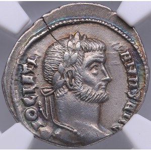 Roman Empire AR Argenteus - Diocletian (AD 284-305) - NGC Ch XF
