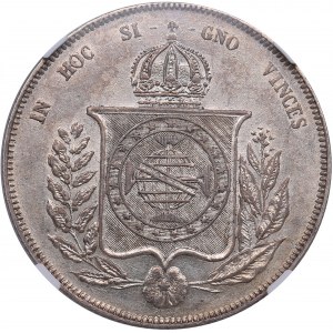 Brazil 1000 Reis 1863 - NGC AU 58