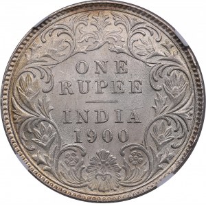 India, British 1 Rupee 1900 C - NGC MS 63